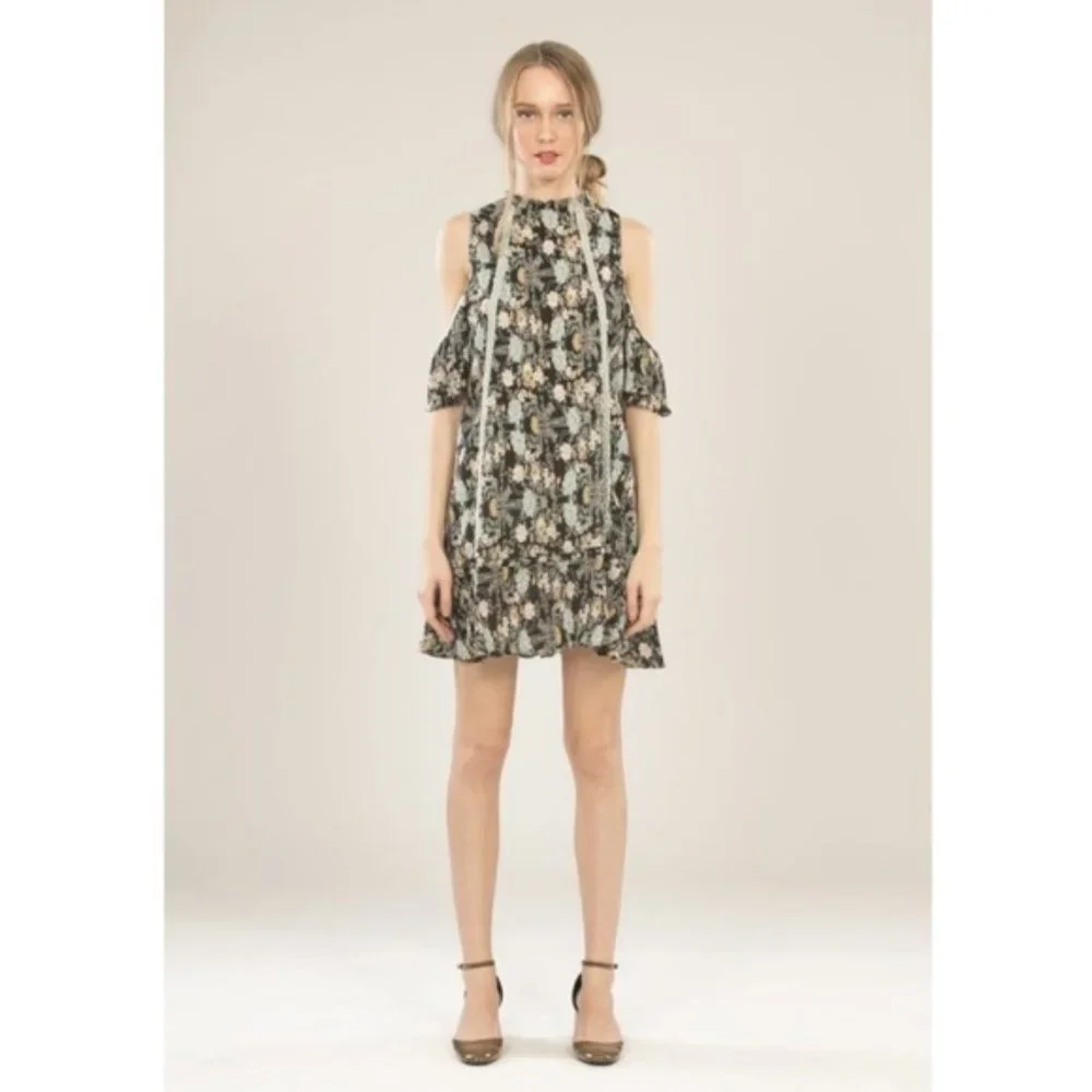 NWT Foxiedox Adora Boho Dress Cold Shoulder S NWT